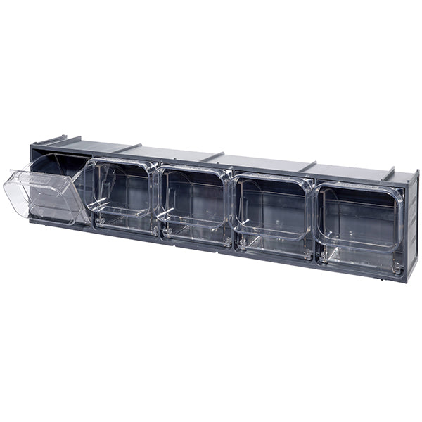MOBIL PLASTIC CONTENITORE CRYSTAL BOX CB50/2S 5 CASSETTI GRIGIO SCURO