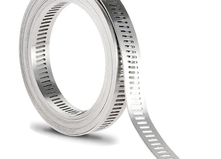 NASTRO A BANDA PERFORATA IN INOX AISI 304 DA MT 3 CON 6 TESTINE