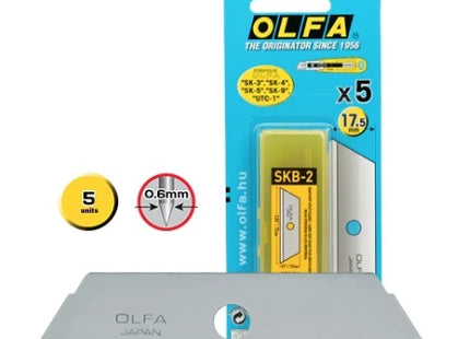OLFA LAME PER CUTTER MOD. SKB-2 TRAPEZOIDALI A 2 TAGLIENTI CONF.DA PZ5