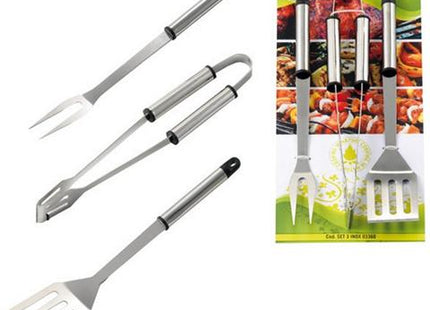 OMPAGRILL SET BARBECUE IN BLISTER DA PZ 3 IN ACCIAIO INOX