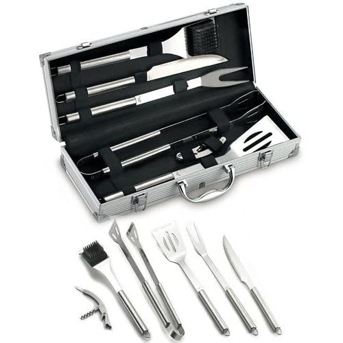 OMPAGRILL SET BARBECUE VALIGETTA IN ALLUMINIO DA PZ 6 IN ACCIAIO INOX