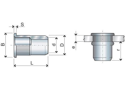 FAR INSERTO FILETTATO IN ACCIAIO A TESTA CILINDRICA FTT