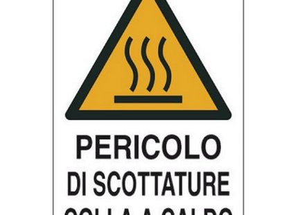 SEGNALE PERICOLO DI SCOTTATURE A CALDO IN ALLUMINIO MM350X125