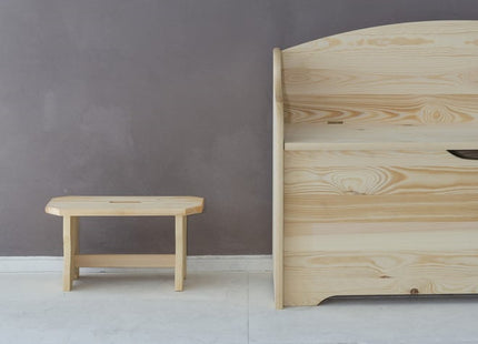 PIRCHER SGABELLO IN ABETE GREZZO CON TRAVERSINA MM390X190X210