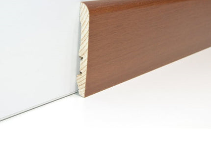 PIRCHER BATTISCOPA IN ABETE GIUNTATO RIVESTITO NOCE CHIARO