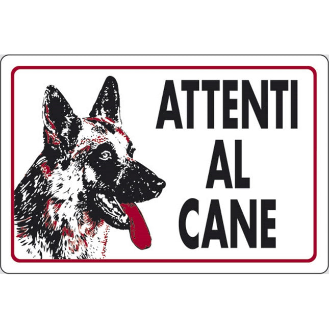 SEGNALE ATTENTI AL CANE IN ALLUMINIO MM300X200