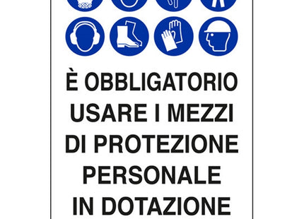 SEGNALE IN POLIONDA MM400X300 E' OBBLIGATORIO USARE I MEZZI DI PROTEZ..*