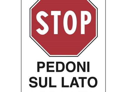 SEGNALE IN POLIONDA MM600X400 STOP PEDONI SUL LATO OPPOSTO