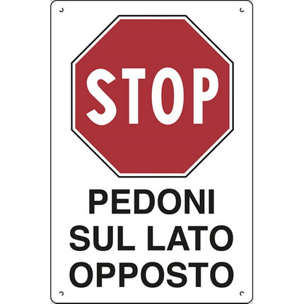 SEGNALE IN POLIONDA MM600X400 STOP PEDONI SUL LATO OPPOSTO