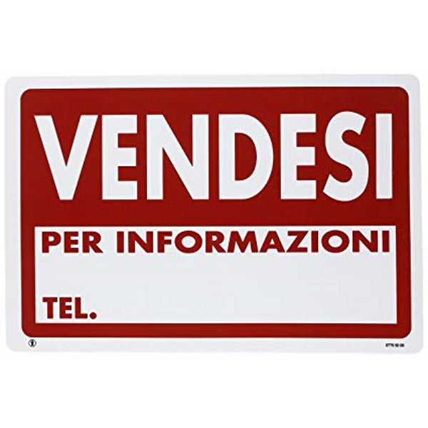 SEGNALE VENDESI PER INFORMAZIONI TEL. IN PLASTICA MM300X200