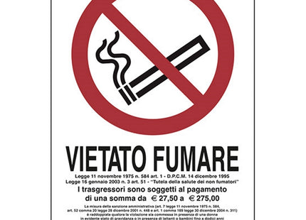 SEGNALE VIETATO FUMARE I TRASGRESSORI SONO SOGGE...IN PLASTICA MM300X200
