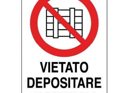 SEGNALE VIETATO DEPOSITARE MATERIALI IN ALLUMINIO MM180X120