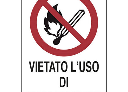 SEGNALE VIETATO L'USO DI FIAMME LIBERE IN ALLUMINIO MM300X200
