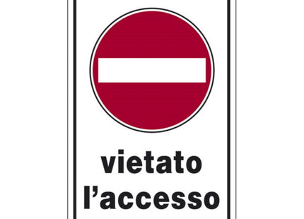 SEGNALE VIETATO L'ACCESSO IN PLASTICA MM300X200
