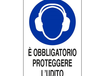 SEGNALE E' OBBLIGATORIO PROTEGGERE L'UDITO IN ALLUMINIO MM300X200