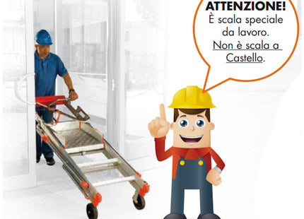 FACAL SCALA PLATEA IN ALLUMINIO CON STABILIZZATORI TELESCOPICI