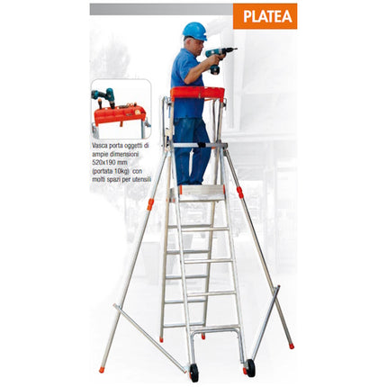 FACAL SCALA PLATEA IN ALLUMINIO CON STABILIZZATORI TELESCOPICI