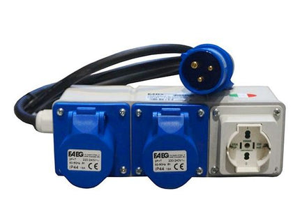FAEG PRESA INDUSTRIALE MULTIPLA 2 PRESE CEE 1 SCHUKO CON CAVO 250V