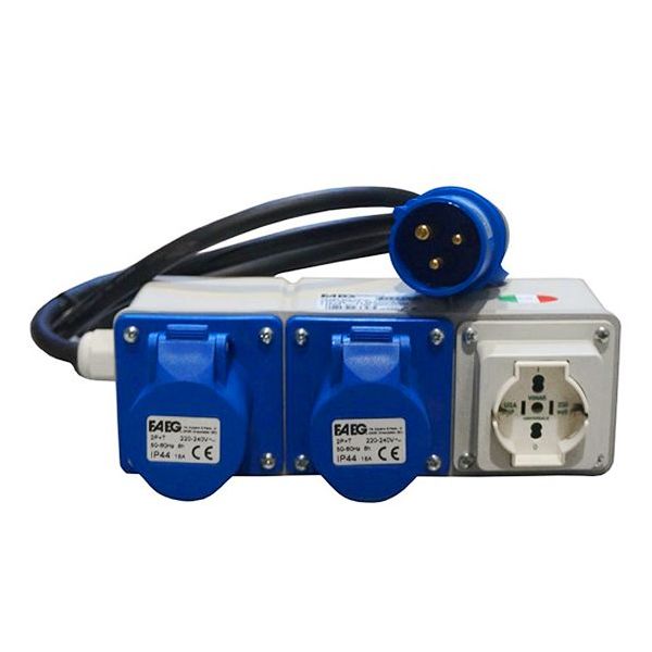 FAEG PRESA INDUSTRIALE MULTIPLA 2 PRESE CEE 1 SCHUKO CON CAVO 250V