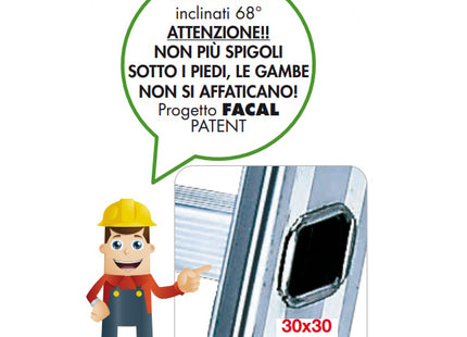 FACAL SCALA PRIMA 1 ELEMENTO GRADINI A PIOLI CON BARRA STABILIZZATRICE