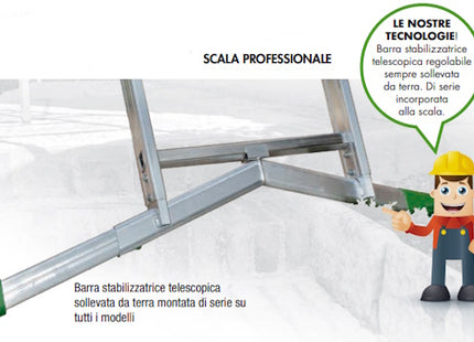 FACAL SCALA SUPER PRIMA 2 ELEMENTI TRASFORMABILE IN ALLUMINIO