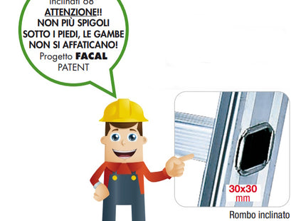 FACAL SCALA SUPER PRIMA 3 ELEMENTI TRASFORMABILE IN ALLUMINIO