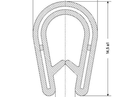 PROFILO ARMATO A U IN PVC GRIGIO MM10X13,5 CON INSERTO METALLICO AL MTL