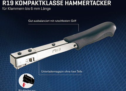 RAPID FISSATRICE A MARTELLO R19 ERGO PER GRAFFE N.13/4-6