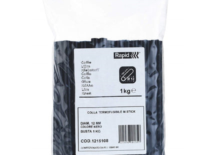 RAPID COLLA IN STICK COLORE NERO D.MM12X190 IN BUSTA DA KG1