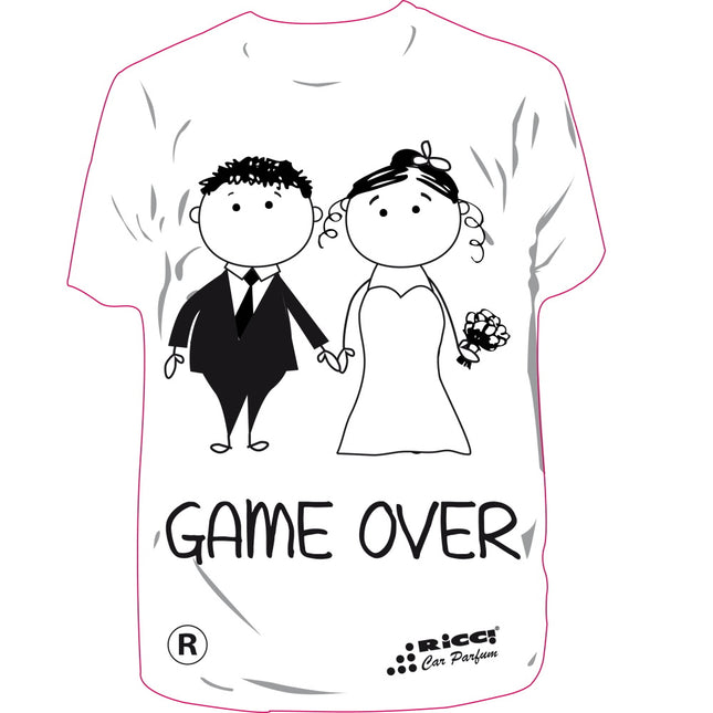 RICCI PROFUMATORE AUTO T-SHIRT SCRITTE "GAME OVER" RED DESERT