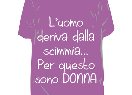RICCI PROFUMATORE AUTO T-SHIRT SCRITTE "L'UOMO DERIVA DALLA..." LAVANDA