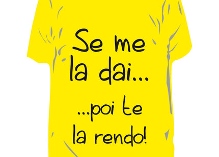 RICCI PROFUMATORE AUTO T-SHIRT SCRITTE "SE ME LA DAI…POI TE..." VANIGLIA