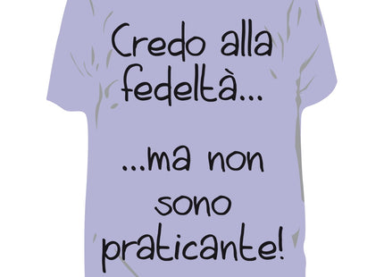 RICCI PROFUMATORE AUTO T-SHIRT SCRITTE "CREDO ALLA FEDELTAì'.." LAVANDA
