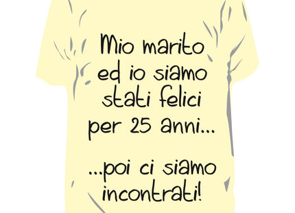 RICCI PROFUMATORE AUTO T-SHIRT SCRITTE "MIO MARITO ED IO..." VANIGLIA