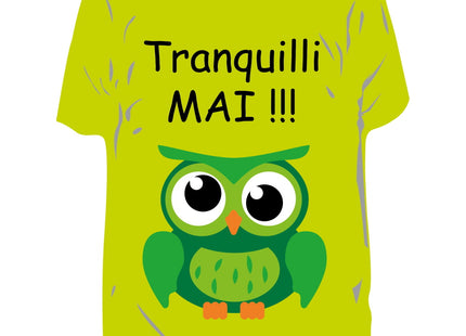 RICCI PROFUMATORE AUTO T-SHIRT IMMAGINI "TRANQUILLI MAI!" NARCISUSS
