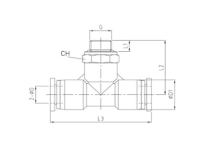 KONFIT RACCORDO A T POLIMERO NERO MASCHIO CENTRALE GIREVOLE ART. RP70