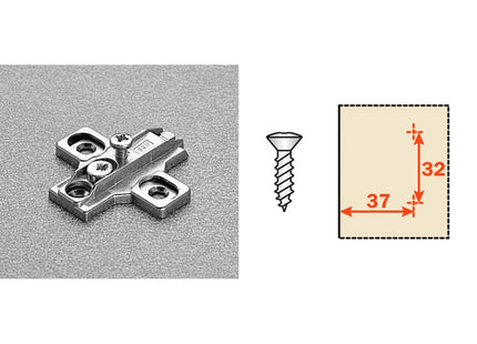 SALICE BASE A CROCE REGOLABILE SERIE 200 IN ZAMA NICHELATA