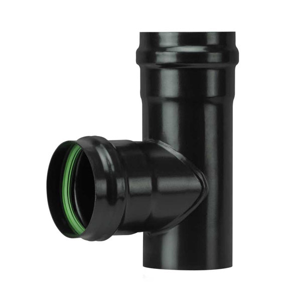 SAVE TUBO PER STUFE PELLETS A T F/F PORCELLANATO NERO OPACO D.CM 8