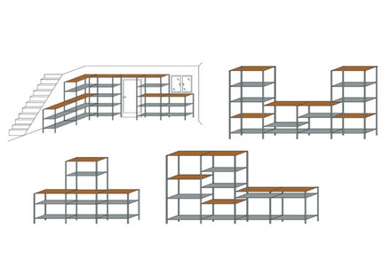 GRIMA SCAFFALE JOKER IN KIT 4 PIANI CM90X40X176H PORTATA KG175 PER PIANO