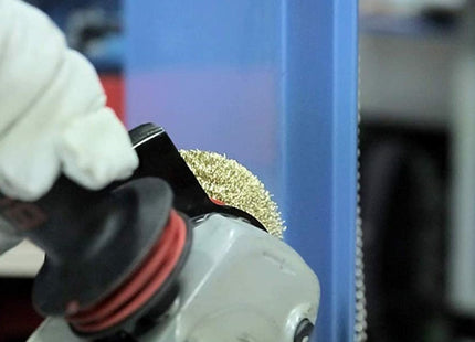 SIT SPAZZOLA CONICA IN FILO ONDULATO OTTONATO D.MM 90 M14 ART.0745