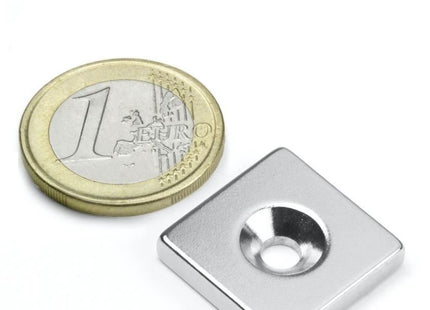 SM MAGNETE MM20X20 FORO D.MM4,5 H.MM4 FORZA KG7,5 NICHELATO