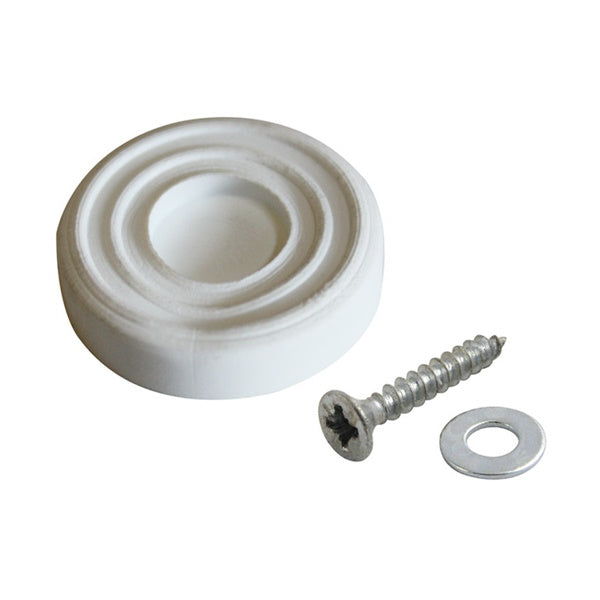 SODIFER SOTTOPIEDI IN GOMMA D.MM23 BIANCO CON VITE BLISTER DA PZ 8