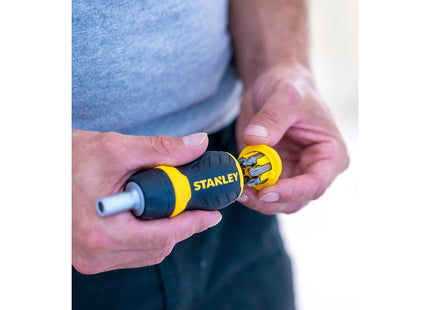 STANLEY PORTAINSERTI BITS MAGNETICO NANO A CRICCHETTO CON 6 INSERTI BITS