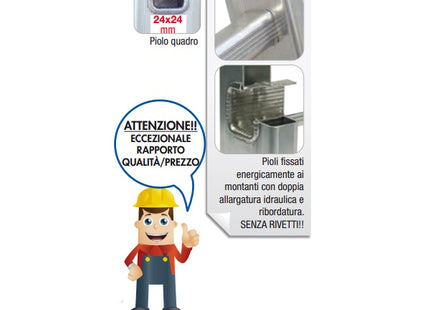 FACAL SCALA STILO 1 ELEMENTO DA APPOGGIO IN ALLUMINIO