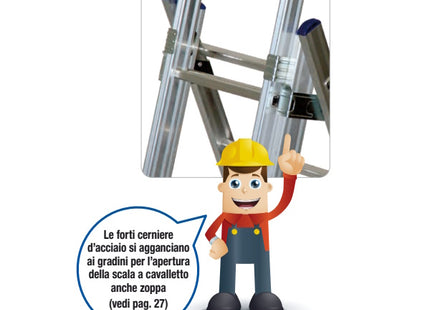 FACAL SCALA STILO 3 ELEMENTI TRASFORMABILE IN ALLUMINIO