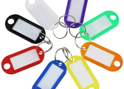 TARGHETTA SEGNANOME IN PLASTICA CON ANELLO COLORI MISTI ART.103B