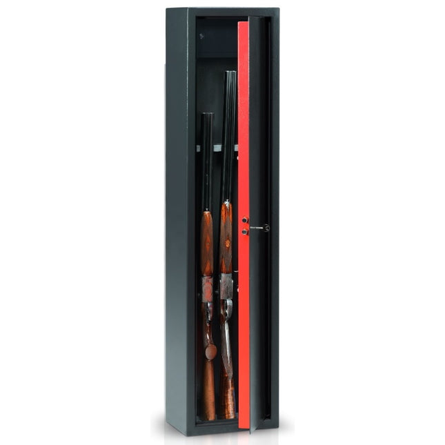 TECHNOMAX ARMADIO PORTAFUCILI A CHIAVE GRIGIO MOD. TCH/ 4 PER 5 FUCILI