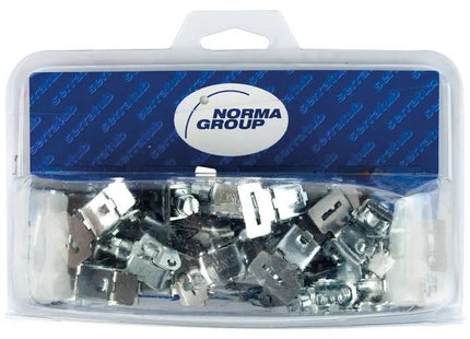 TESTINE IN ACCIAIO ZINCATO PER FASCETTE A NASTRO DA MM 9 CONF.DA PZ 50