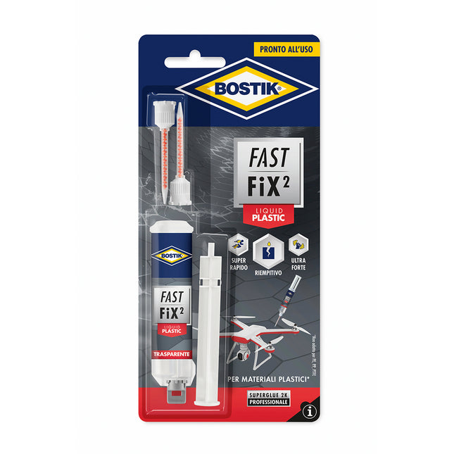 UHU BOSTIK FAST FIX2 LIQUID PLASTIC SIRINGA COLLA BICOMPONENTE GR10