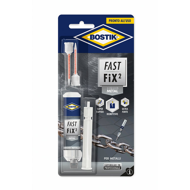 UHU BOSTIK FAST FIX2 LIQUID METAL SIRINGA COLLA BICOMPONENTE GR10